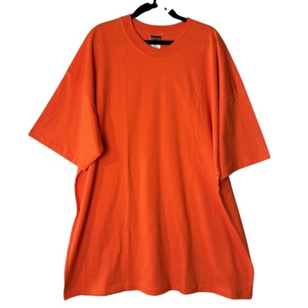OTTO Comfy Tee Men 2XL Orange Short Sleeve Preshrunk Cotton T-Shirt Basic Crew
